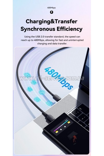 ���� ������ USB-C to USB-C 2.0m 100W black Essager (EXCTT1-WLA01-P)