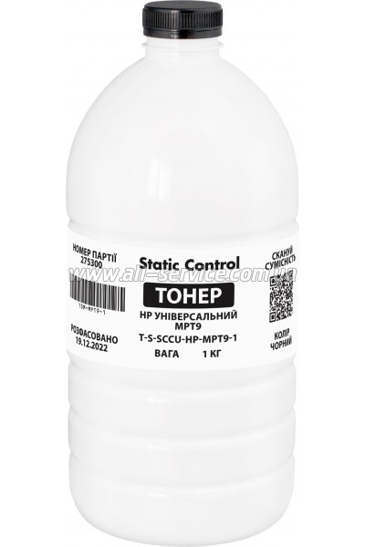 Тонер SCC HP Universal MPT9 бутль 1кг Black (TSM-MPT9-1) Тонер SCC HP Universal MPT9 бутль 1кг Black (TSM-MPT9-1)