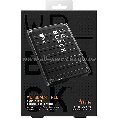  WD 2.5" USB 3.1 4TB WD_BLACK P10 Game Drive (WDBA3A0040BBK-WESN)