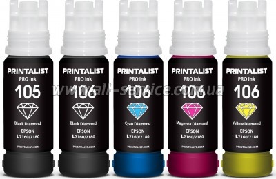   PRINTALIST Epson 105/ 106 Epson L7160/ 7180 570 BP/PB/C/M/Y (PL105SET)