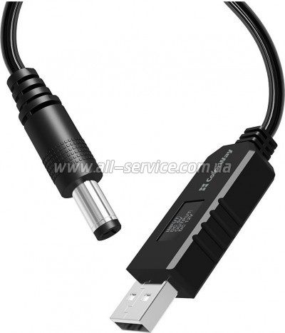������ ������� USB to DC 5.5x2.5mm 12V 1.0m black ColorWay (CW-CBUD067-BK)