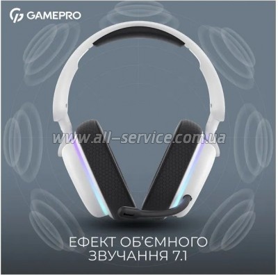  GamePro Asgard Bragi 7.1 RGB Tri-Mod White (HSW250W)