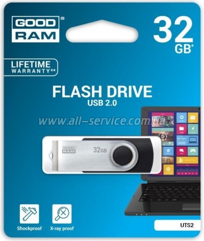  Goodram 32GB UTS2 Twister Black USB 2.0 (UTS2-0320K0R11)
