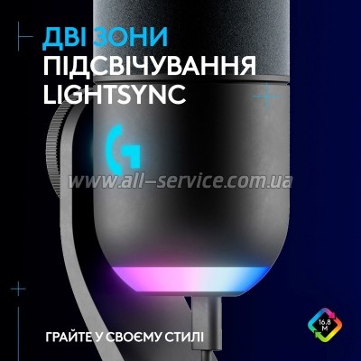 �������� Logitech Yeti GX Dynamic RGB Gaming Mic with Lightsync Black (988-000569)