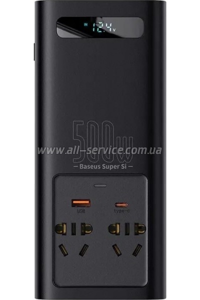   12V/220V 500W Super Si Power Inverter CN/EU Black Baseus (CGNB000101)