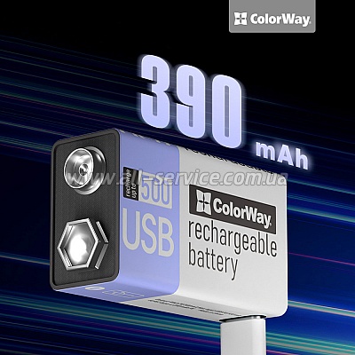  ColorWay  USB- 390 mAh 9V Li-Polymer (CW-UB9V-06)