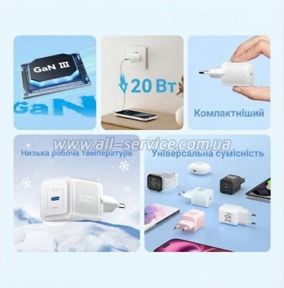 �������� ������� Vention USB-C PD20W GaN black (FEPB0-EU)