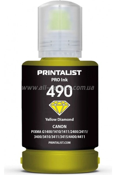  PRINTALIST GI-490 Canon G1400/ G2400/ G3400 140 Yellow (PL490Y)