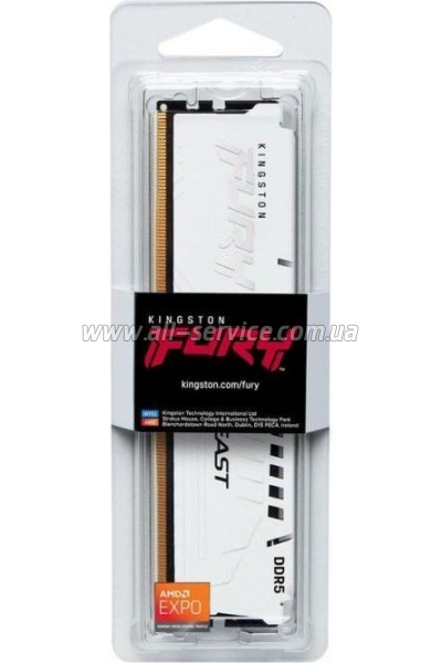    DDR5 16GB 6800 MHz Beast White EXPO Kingston Fury (ex.HyperX) (KF568C34BWE-16)