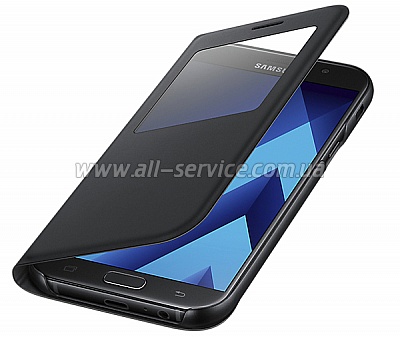 ����� SAMSUNG A720 - S View Standing Cover Black (EF-CA720PBEGRU)