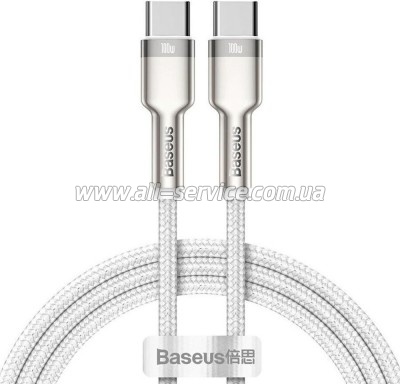 ���� ������ USB-C to USB-C 1.0m 100W metal white Baseus (CATJK-C02)