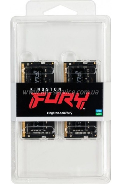 ������ ������ ��� �������� SoDIMM DDR4 16GB (2x8GB) 3200 MHz Fury Impact Kingston Fury (ex.HyperX) (KF432S20IBK2/16)