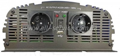   12V/220V MS-1500 1800W, approximate sinusoid, USB, Shuko*2 Tommatech (29446)