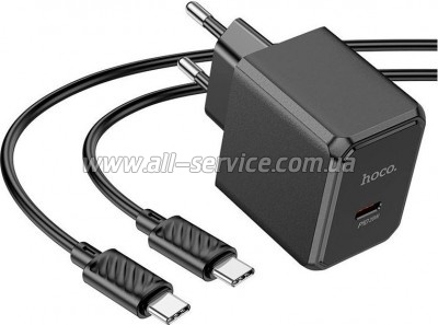 �������� ������� HOCO CS13A Ocean USB-C PD20W + cable USB-C to USB-C Black (6942007603843)
