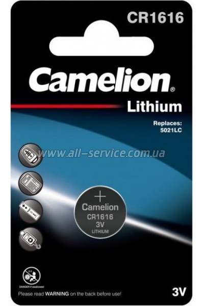  CR 1616 Lithium * 1 Camelion (CR1616-BP1)