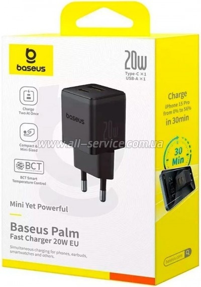 �������� ������� Baseus Palm Fast Charger C+U 20W black (P10111608113-00)