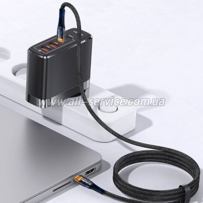   ColorWay USB-C to USB-C 1.2m 5A 100W transparent head (CW-CBPDCC053-BK)
