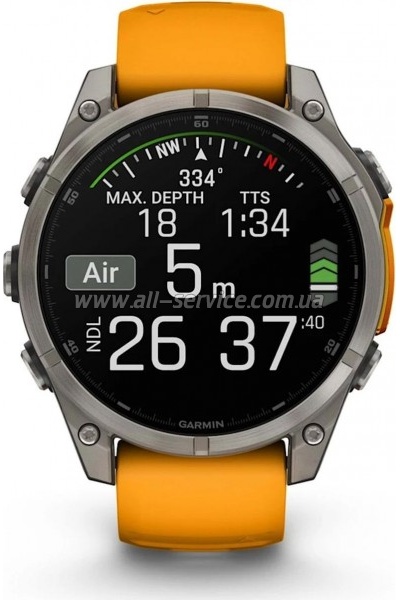 - Garmin fenix 8 47mm, AMOLED, Saph, Ti/Bare/Grpht, SparkOrg/GrphtBd, (010-02904-11)