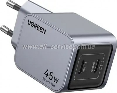 �������� ������� Ugreen 2xUSB-C PD 45W GaN X707 gray (35008)