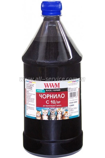 Чернила WWM для Canon PG-510Bk/PG-512Bk/PGI-520Bk 1000г Black Пигментные (C10/BP-4) Чернила WWM для Canon PG-510Bk/PG-512Bk/PGI-520Bk 1000г Black Пигментные (C10/BP-4)