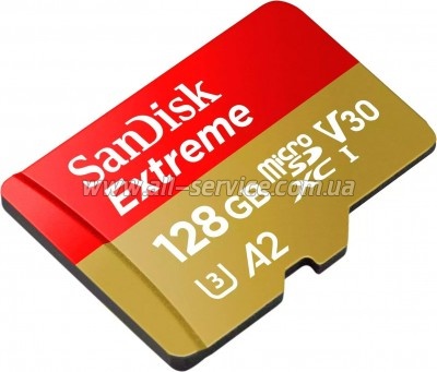   SanDisk 128GB microSD class 10 UHS-I U3 Extreme (SDSQXAA-128G-GN6MA)