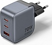 �������� ������� Vention 2xUSB-C PD70W + 1xUSB QC3.0 22.5W GaN gray (FEXH0-EU)