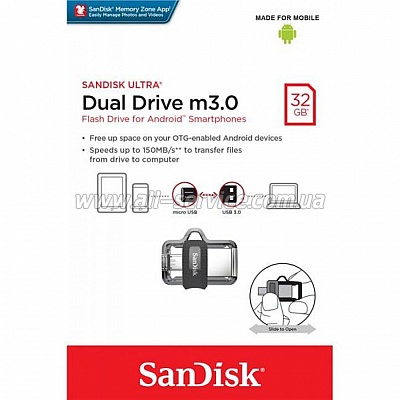  SanDisk 128GB USB 3.0 Ultra Dual Drive m3.0 OTG (SDDD3-128G-G46)