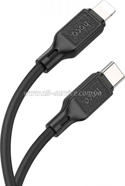 ���� ������ USB-C to Lightning 1.0m Cool silicone PD 20W X90 black HOCO (6931474788382)