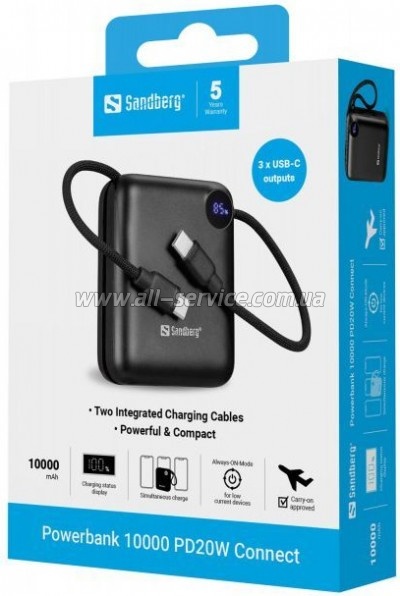 ������� ������������� Sandberg 10000mAh PD 20W (421-26)
