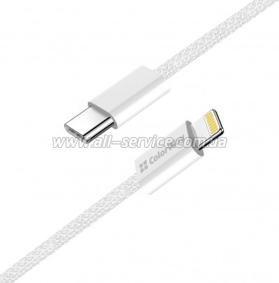 ���� ������ USB-C to Lightning 2.0m PD 27W braided gray ColorWay (CW-CBPDCL068-GR)