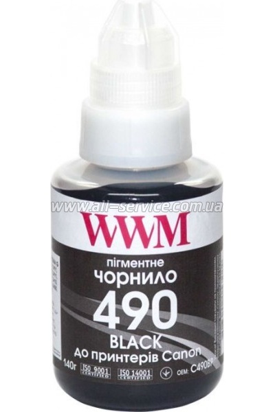  WWM GI-490 Canon G1400/ G2400/ G3400 140 Black  (C490BP)