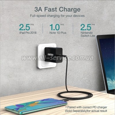 ���� ������ USB-C to USB-C 1.2m USB4.Gen 3 40 Gbps 240W Choetech (XCC-1040)