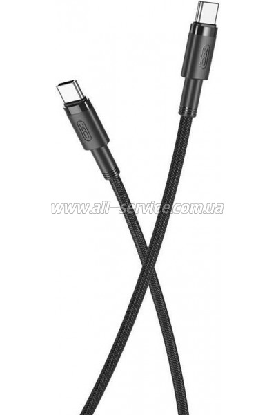 ���� ������ USB-C to USB-C 1.0m 100W braided black XO (NBQ199_�_Black)
