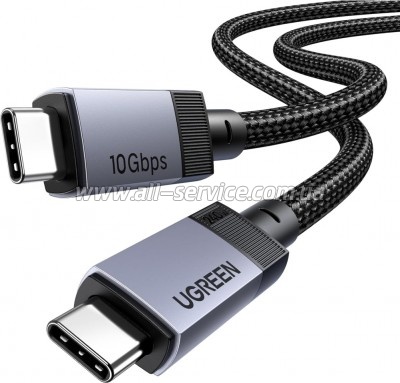 ���� ������ USB-C to USB-C 2.0m 240W 10Gbps braided black Ugreen (95619)