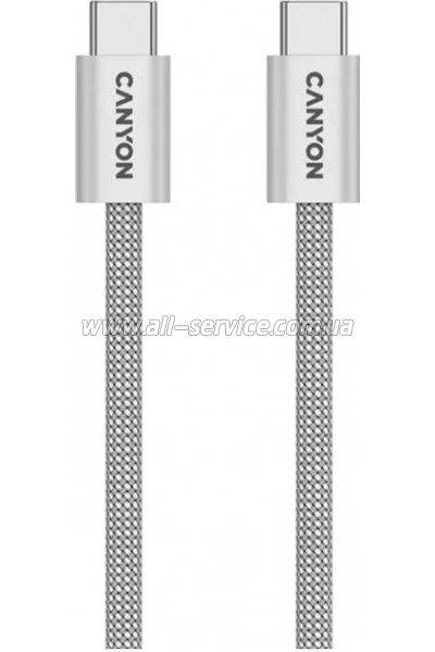 ���� ������ USB-C to USB-C 1.0m 60W Magnet Braided Light Grey Canyon (CND-CCMG60AB15LG)