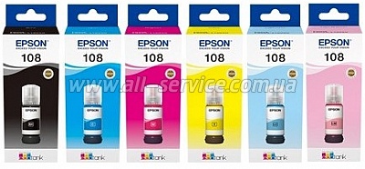   Epson 108 EcoTank L8050/ L18050 B/C/M/Y/LC/LM (SET108E)