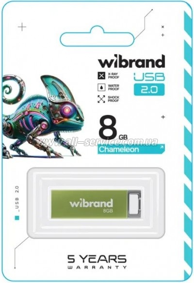  Wibrand 8GB Chameleon Green USB 2.0 (WI2.0/CH8U6LG)