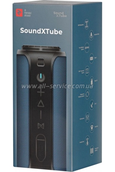   2E SoundXTube TWS MP3 Wireless Waterproof Blue (2E-BSSXTWBL)
