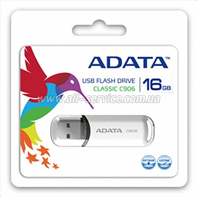  ADATA 32GB USB 2.0 C906 White (AC906-32G-RWH)