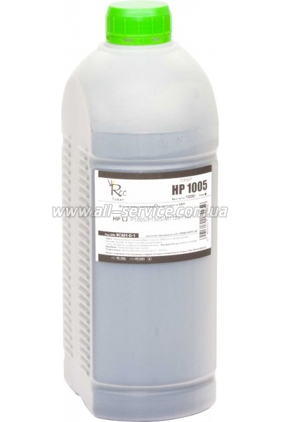 Тонер RC HP LJ P1005/ P1505/ M1120/ 1522 бутль 1000г (RC801-D-1) Тонер RC HP LJ P1005/ P1505/ M1120/ 1522 бутль 1000г (RC801-D-1)