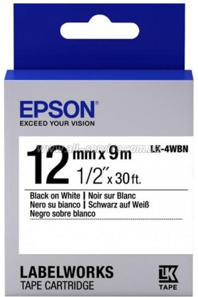 �������� Epson LW-300/ 400/ 400VP/ 700 Standart Black/ White 12mm x 9m (C53S654021)