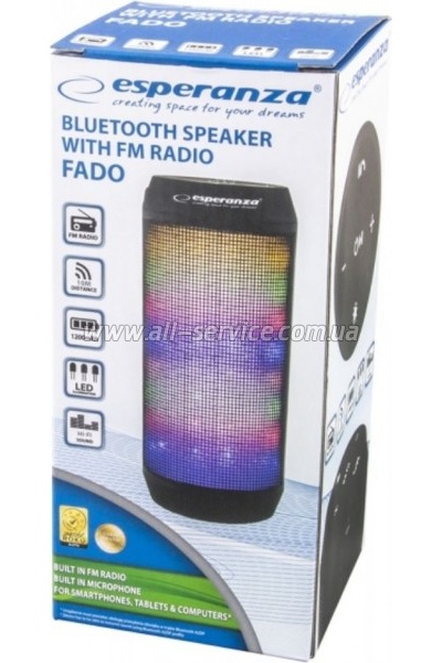   Esperanza FM Radio And Led Light Fado Black (EP133K)