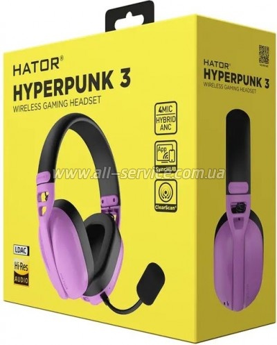 �������� Hator Hyperpunk 3 Wireless Hi-Res SyncHUB connection Cyber Violet (ESH19)