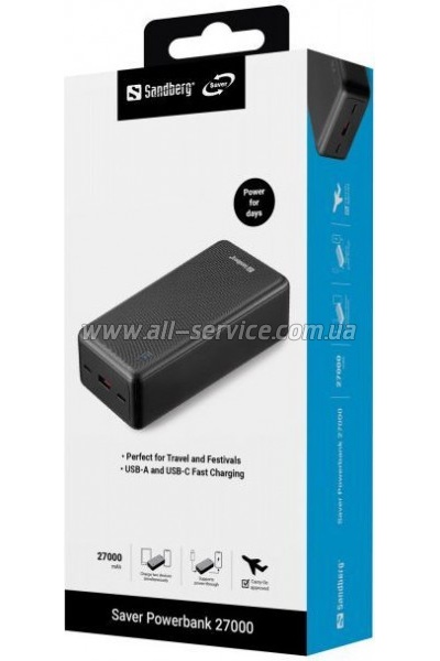 ������� ������������� Sandberg 27000mAh Saver PD/ 20W (320-43)