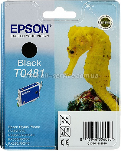 Картридж Epson StPhoto R200/ R220/ R300/ R320/ R340/ RX500/ RX600/ RX620/ RX640 black (C13T04814010)