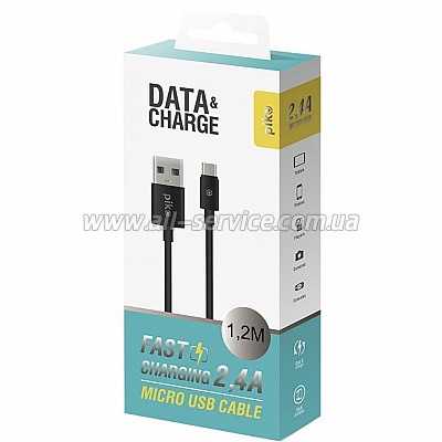   USB 2.0 AM to Micro 5P 1.2m black Piko (1283126494918)
