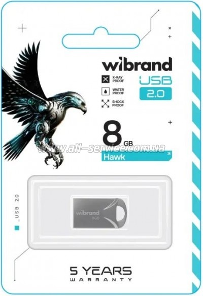  Wibrand 8GB Hawk Silver USB 2.0 (WI2.0/HA8M1S)