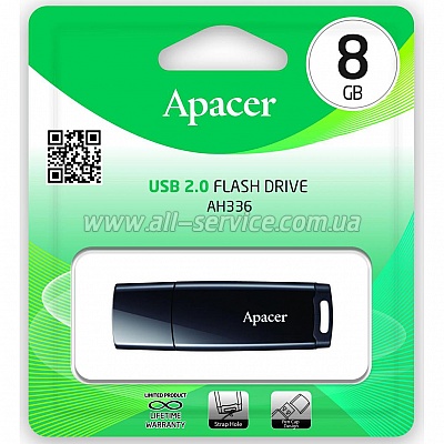������ Apacer 16GB USB 2.0 AH336 Black (AP16GAH336B-1)