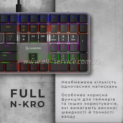  GamePro MK145R Red Swich Low Profile USB Dark Gray (MK145R)