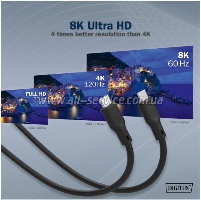 ���� ������ USB-C to USB-C 2.0m USB 4.0 Gen2 20G 240W 8K silicone black Digitus (AK-300344-020-S)